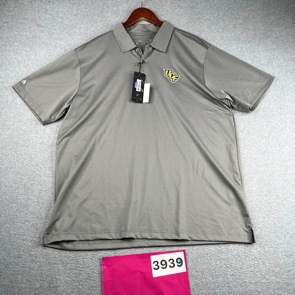 UCF Antigua Performance Polo Shirt Gray Embroidered Logo Mens XL NEW NWT